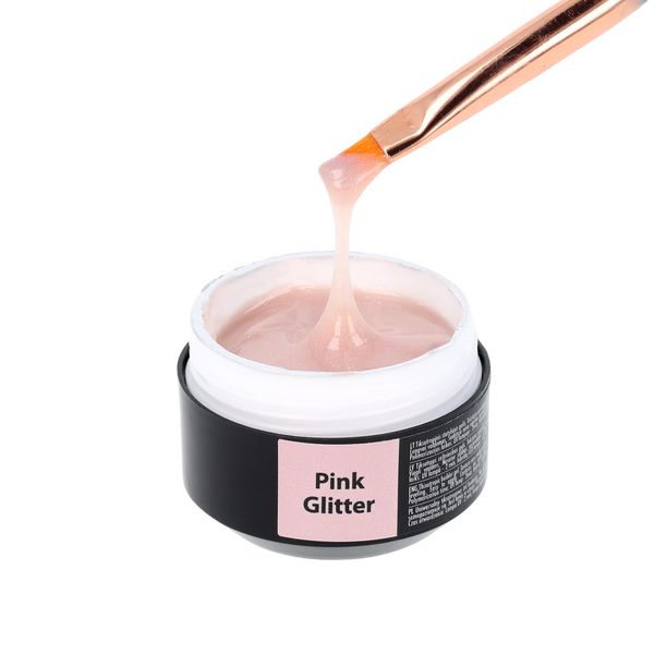 Żel budujący Solid "Sincero Salon", Pink Glitter, 15ml