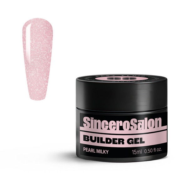 Żel budujący z brokatem „Sincero Salon”, Pearl Milky, 15ml