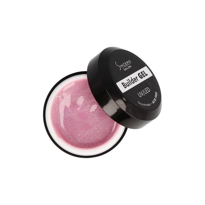 Żel budujący z brokatem „Sincero Salon”, Pearl Pink, 15ml