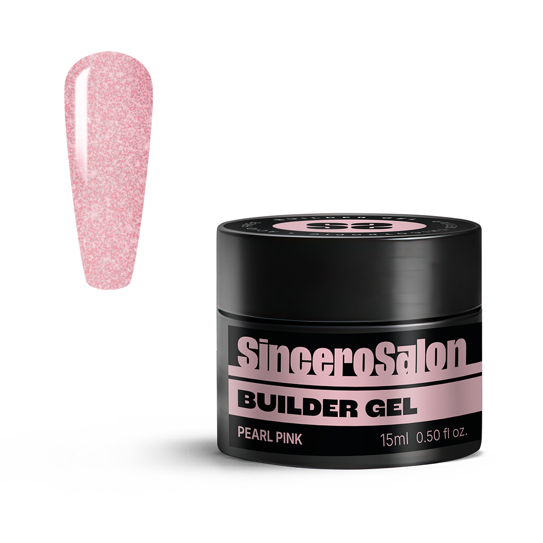 Żel budujący z brokatem „Sincero Salon”, Pearl Pink, 15ml