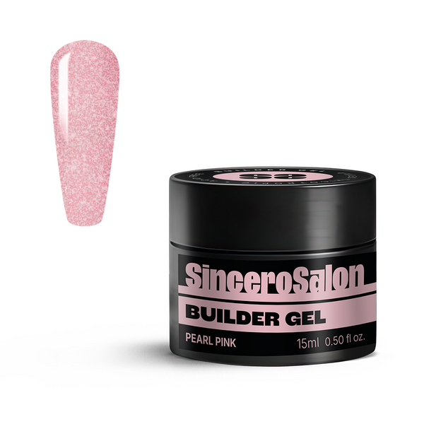 Żel budujący z brokatem „Sincero Salon”, Pearl Pink, 15ml