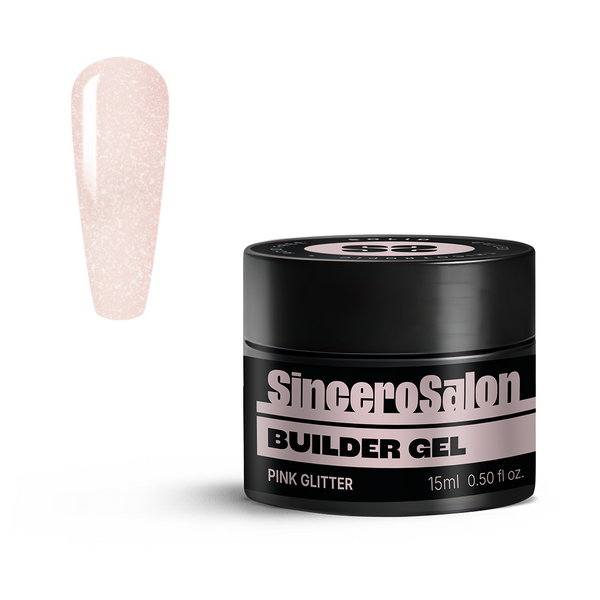 Żel budujący Solid "Sincero Salon", Pink Glitter, 15ml