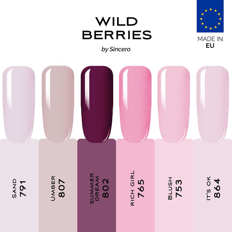 Zestaw lakierów hybrydowych "Sincero Salon" Wild Berries, 6 szt. x 6 ml