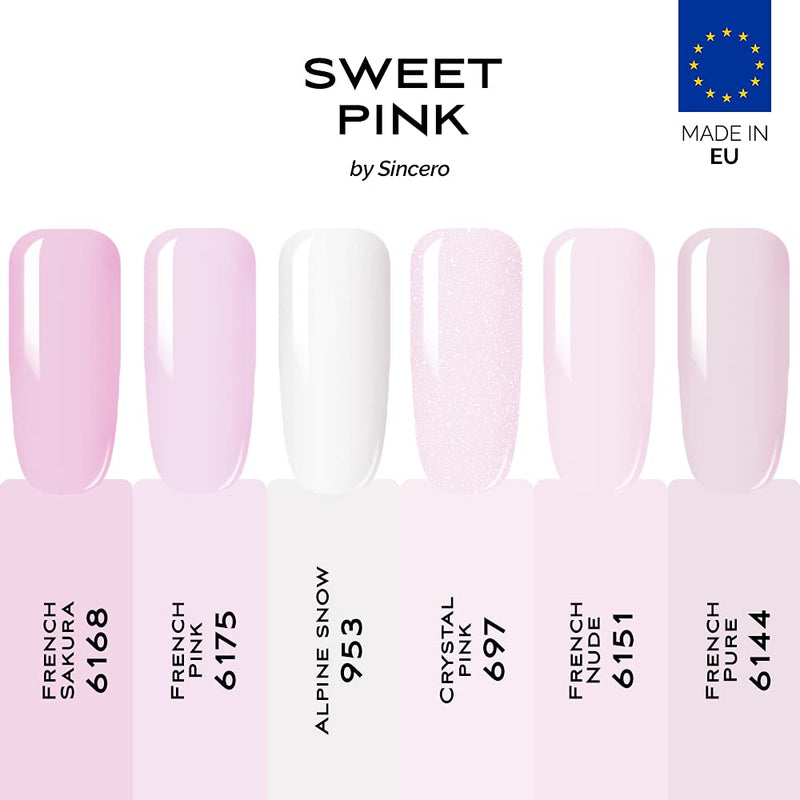 Zestaw lakierów hybrydowych "Sincero Salon" Sweet Pink, 6 szt x 6 ml
