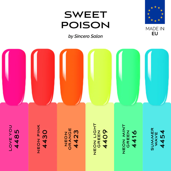 Zestaw lakierów hybrydowych "Sincero Salon" Sweet Poison, 6 szt. x 6 ml