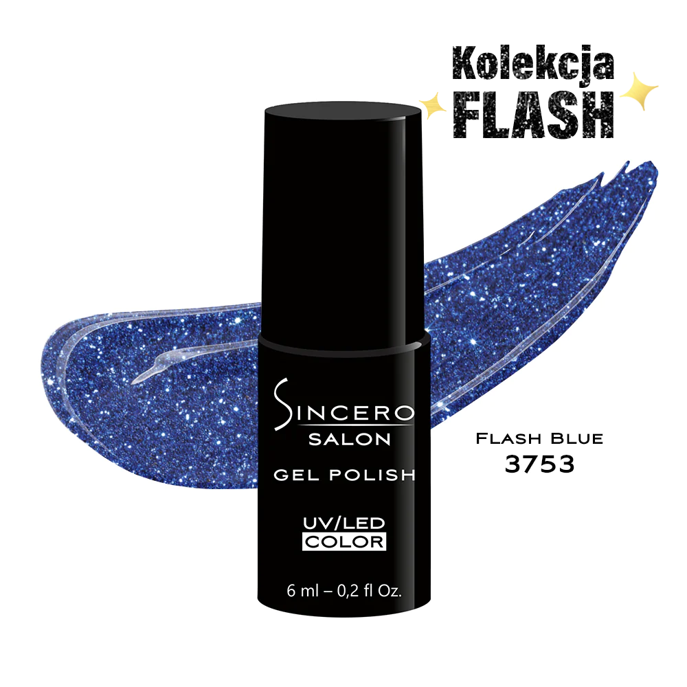 Lakier hybrydowy Sincero Salon, Flash Blue 3753, 6ml