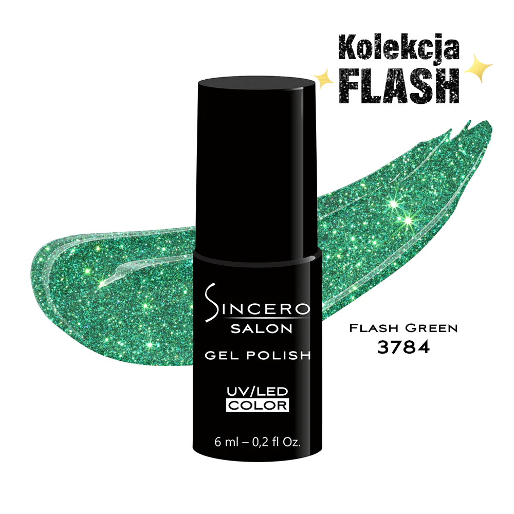 Lakier hybrydowy Sincero Salon, Flash Green 3784, 6ml