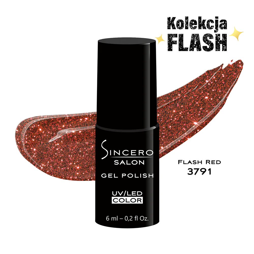 Lakier hybrydowy Sincero Salon, Flash Red 3791, 6ml