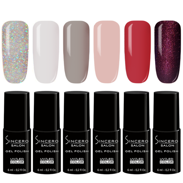 Zestaw lakierów hybrydowych Sincero Salon "Faded Love", 6 szt x 6ml.