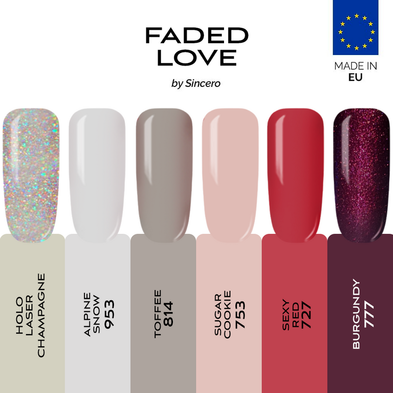 Zestaw lakierów hybrydowych Sincero Salon "Faded Love", 6 szt x 6ml.