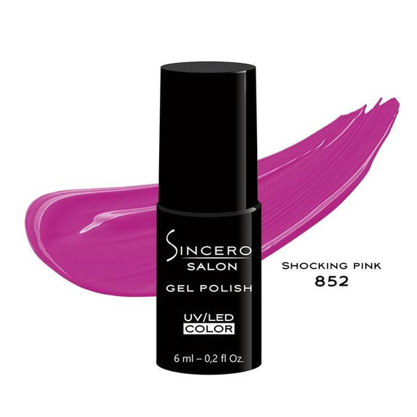 Lakier hybrydowy "Sincero Salon", 6ml, Shocking pink, 852