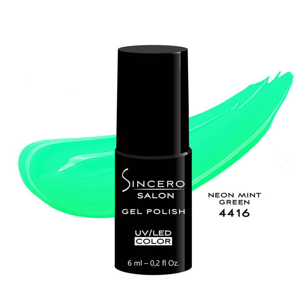 Lakier hybrydowy "Sincero Salon",6 ml, Neon mint green, 4416