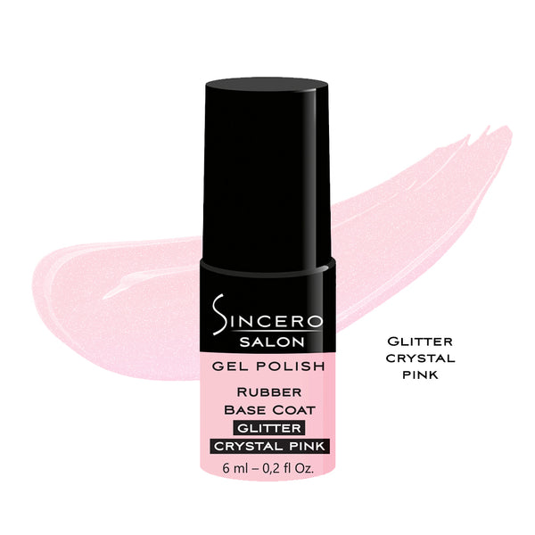 Baza kauczukowa "Sincero Salon", Glitter Crystal Pink, 6ml